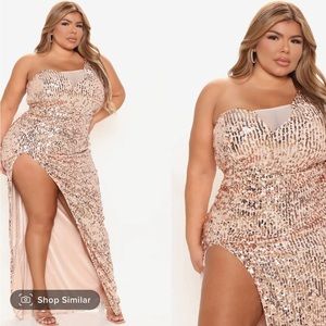 Sequin Maxi Dress -Rose Gold